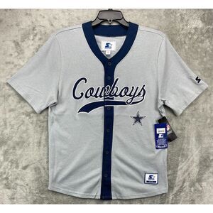 NWT Starter Men's‎ Jersey Dallas Cowboys Size Large Gray Long Sleeve Button Up